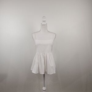 ASOS White Spaghetti Strap Baby Doll Top Size 8